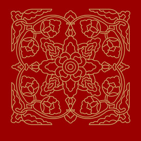 传统螺旋花纹图案线稿矢量素材