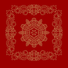 传统螺旋花纹图案线稿矢量素材