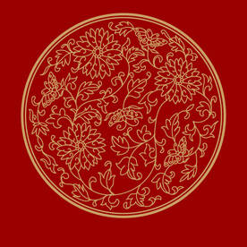 传统螺旋花纹图案线稿矢量素材