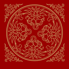 传统螺旋花纹图案线稿矢量素材