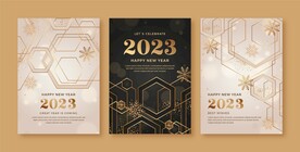 2023金色几何图形装饰的册子