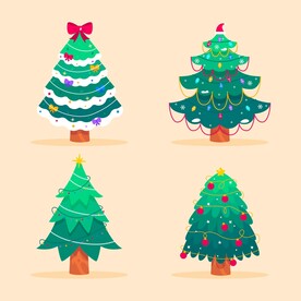 矢量手绘圣诞树
