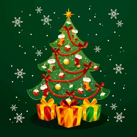 矢量手绘圣诞树