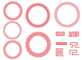 中国风圆形花边框