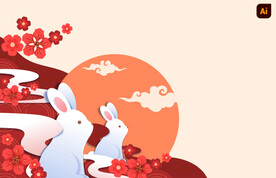 折纸风兔子海报