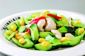 银杏青瓜炒菱角