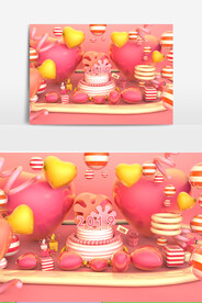C4D模型电商展台