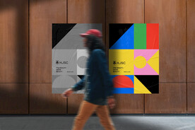 街头海报展板样机