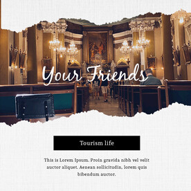 撕纸效果画册海报PSD模板