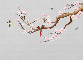 水墨山水简约花鸟客厅装饰画