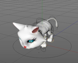 C4D模型猫猫吃食动画