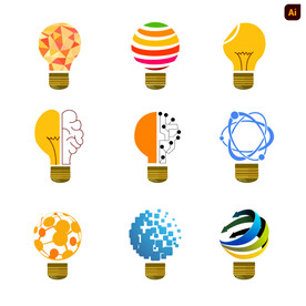 灯泡创意logo