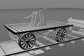 C4D模型铁路 推车 矿车