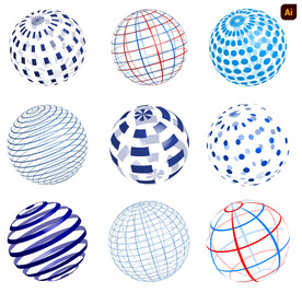 3D抽象立体球体