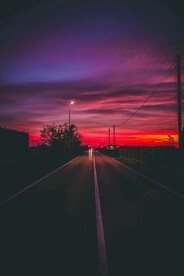 公路夕阳