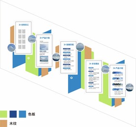 木纹几何企业楼梯文化墙