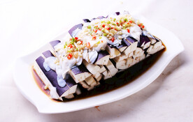 乌鱼蛋蒸茄子