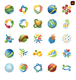 科技球体抽象logo