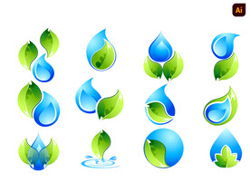 水滴树叶logo