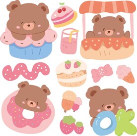 手账可爱熊   儿童 素材  