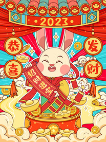 2023兔年海报插画