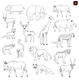 线描动物
