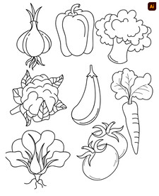 线描蔬菜