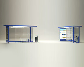 C4D模型公交站台