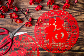 春节窗花摄影图