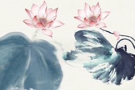 荷花背景墙