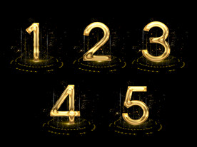 倒计时金色创意设计艺术字元素