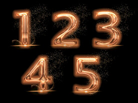 金红色倒计时创意设计艺术字元素