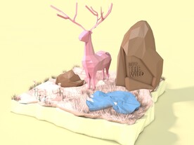 C4D模型小鹿