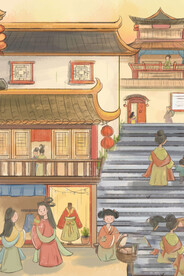 新春习俗插画图片