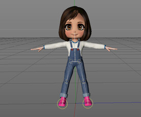  C4D模型 女孩 