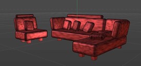 红色沙发组
