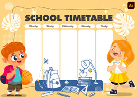 卡通校园课程表