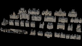 C4D模型巴黎风格建筑