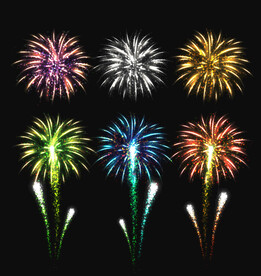 绚烂节日烟花矢量素材