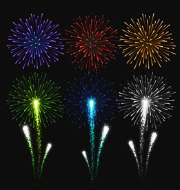 绚烂节日烟花矢量素材