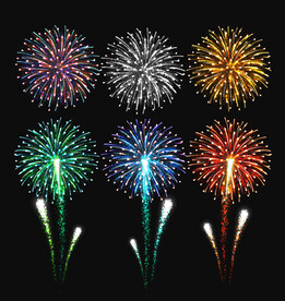 绚烂节日烟花矢量素材