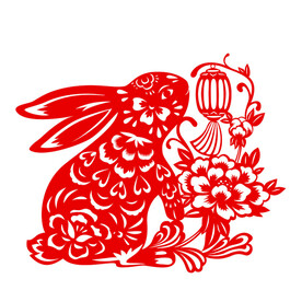 兔子剪纸窗花