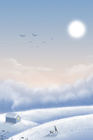 冬天雪景手绘