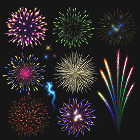 绚烂节日烟花AI矢量素材