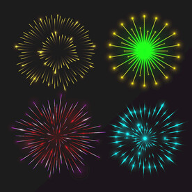 绚烂节日烟花AI矢量素材