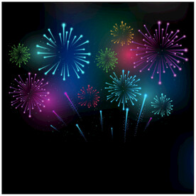 绚烂节日烟花AI矢量素材