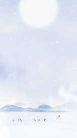 白色雪天