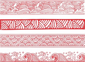 水纹波浪纹边框装饰底纹