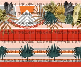 几何热带叶子