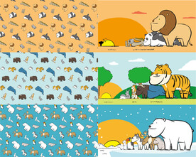 卡通动物背景